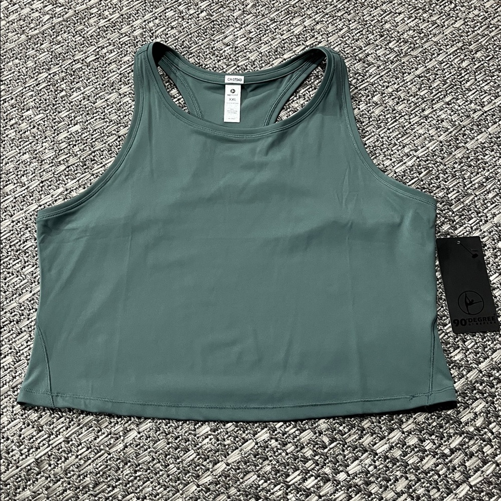 90 Degree | XXL Teal Crop Athletic Tank